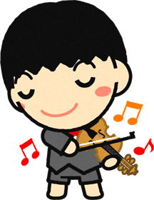バイオリンを弾く幼稚園児イラスト