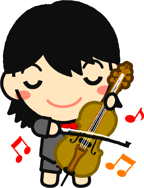 チェロを弾く幼稚園児イラスト