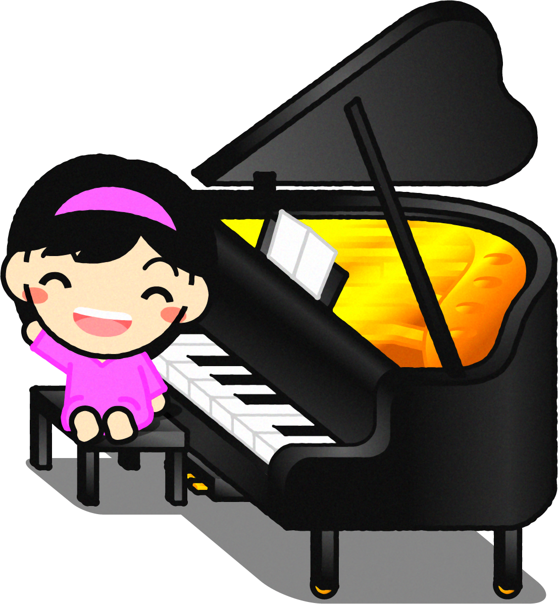 ピアノと幼稚園児イラスト