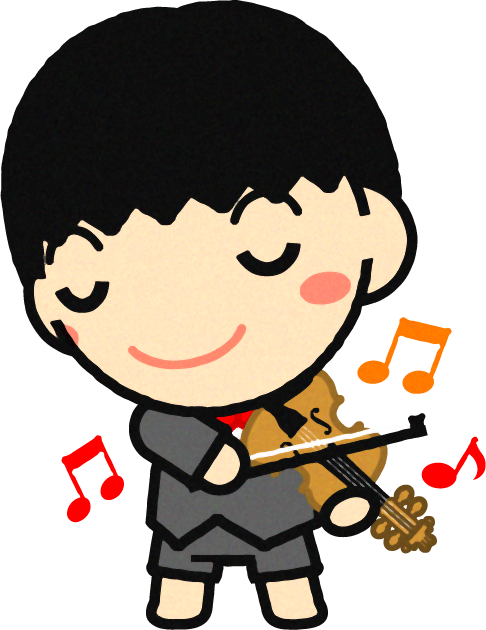 バイオリンを弾く幼稚園児イラスト