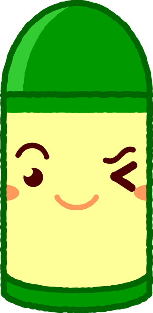 かわいいクレヨンのイラスト/緑