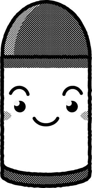 かわいいクレヨンのイラスト/赤/モノクロ