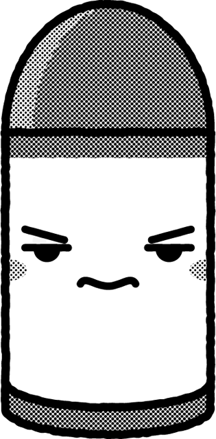 かわいいクレヨンのイラスト/青/モノクロ