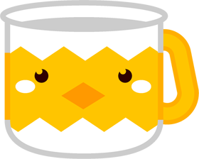 コップのイラスト/ヒヨコ