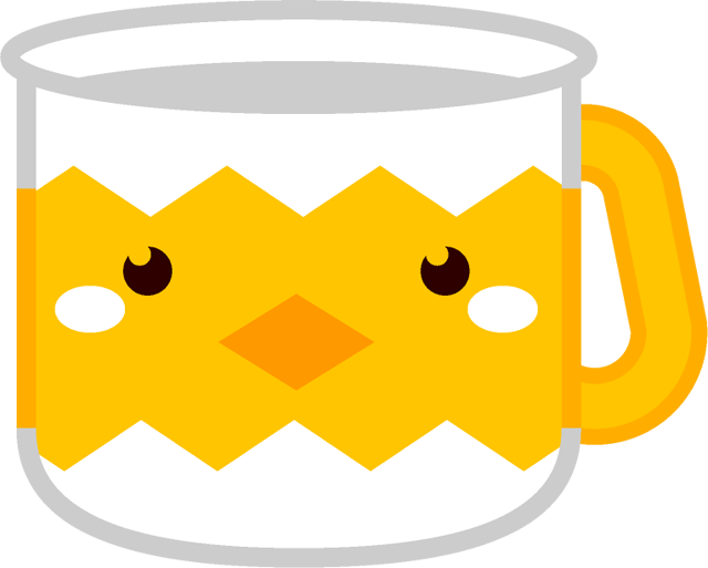 コップのイラスト/ヒヨコ