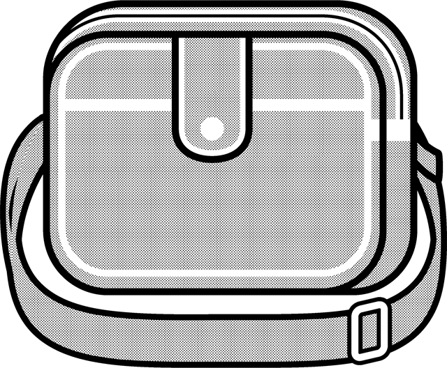 幼稚園鞄のイラスト/モノクロ