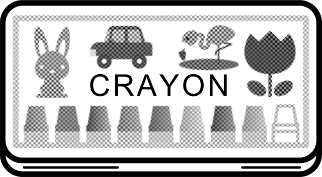 クレヨンのイラスト/モノクロ