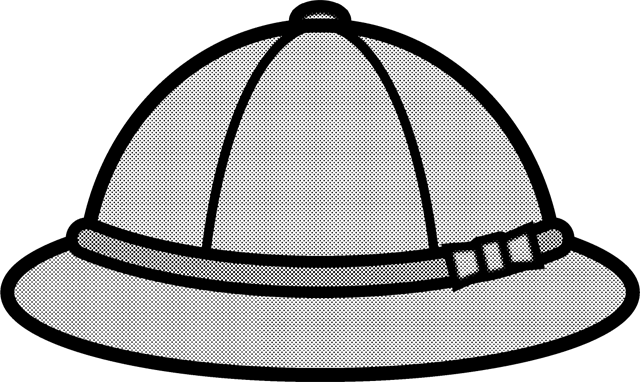 幼稚園の帽子のイラスト/モノクロ