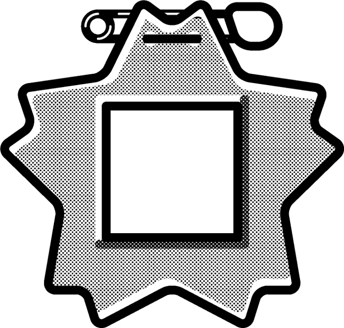 名札のイラスト/桜/モノクロ