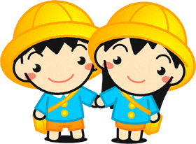 歩く幼稚園児イラスト/手をつなぐ