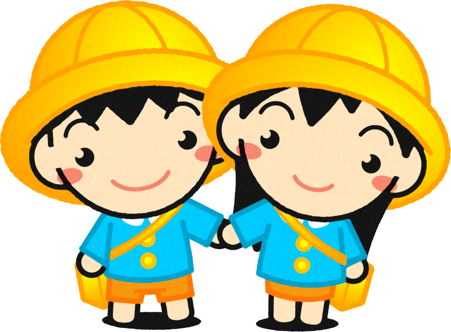 歩く幼稚園児イラスト/手をつなぐ