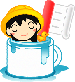 歯ブラシとコップと女の子イラスト