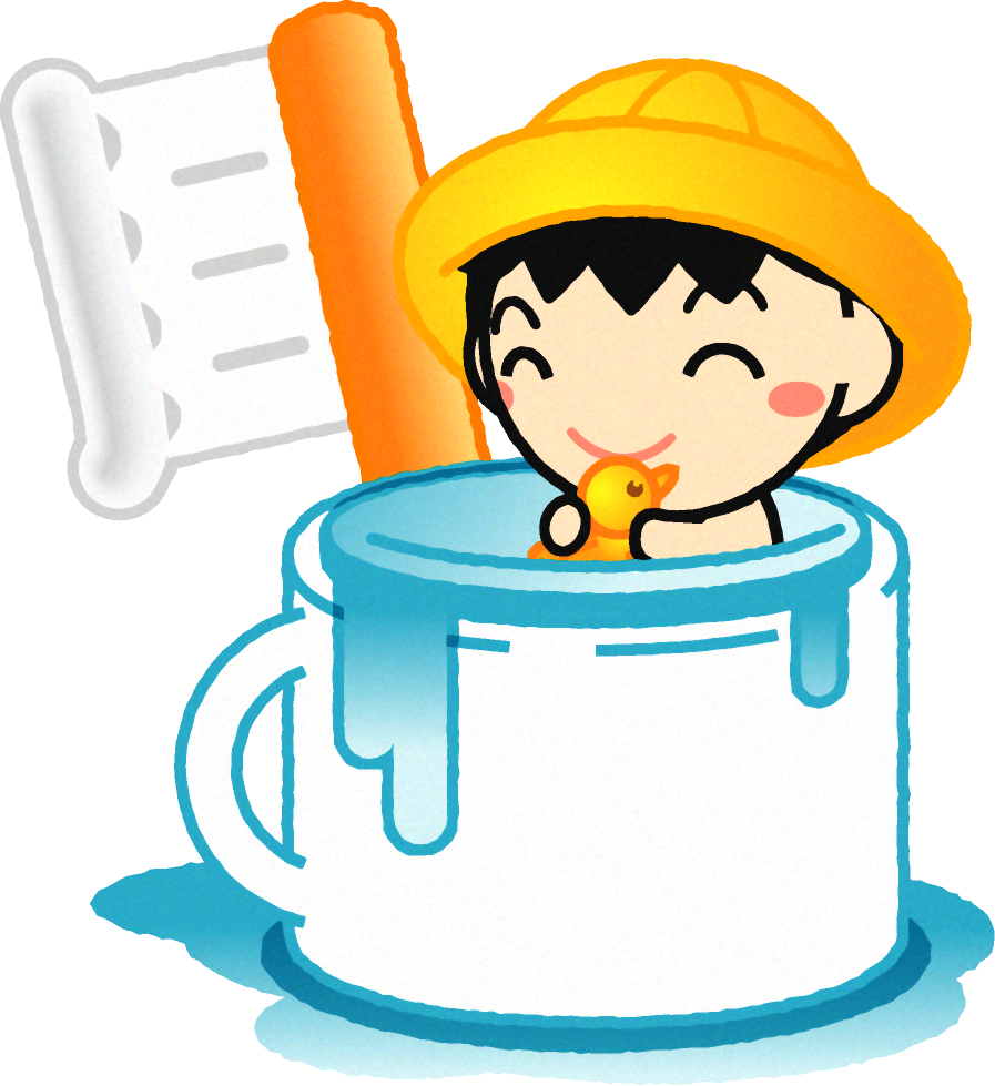 歯ブラシとコップと男の子イラスト