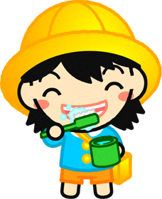 笑顔で歯磨きしている幼稚園児イラスト/男の子