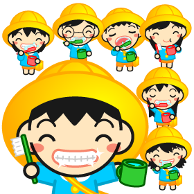 幼稚園児と歯磨きイラスト