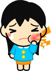 虫歯で歯が痛い幼稚園児イラスト/女の子