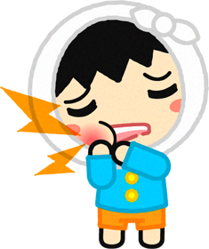 虫歯がかなり悪くなった幼稚園児イラスト/男の子