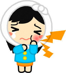 虫歯が酷くなり頬が腫れてしまった幼稚園児イラスト/女の子