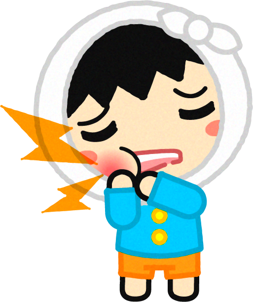 虫歯がかなり悪くなった幼稚園児イラスト/男の子