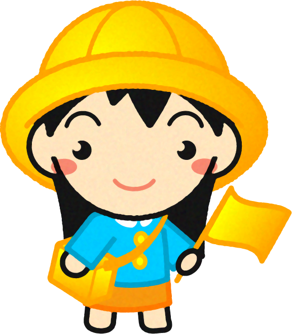 交通安全の幼稚園児イラスト/女の子