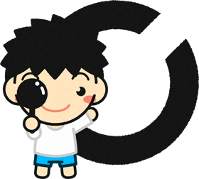 視力検査をする子供イラスト/ランドルト環_左上