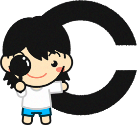 視力検査をする子供イラスト/ランドルト環_左