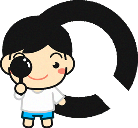 視力検査をする子供イラスト/ランドルト環_左下