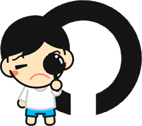 視力検査をする子供イラスト/ランドルト環_下