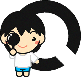 視力検査をする子供イラスト/ランドルト環_左下