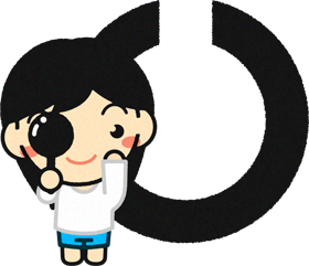 視力検査をする子供イラスト/ランドルト環_上